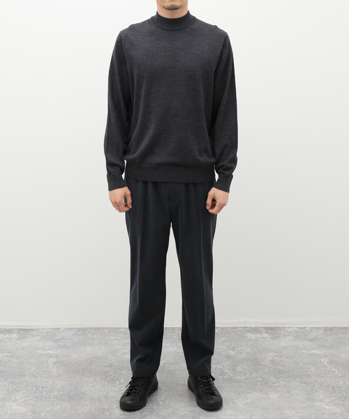 EDIFICE（エディフィス）の「《再入荷》ウール/シルク/カシミア MIX クリスタル モックネックニット（ニット/セーター・メンズ・パープル/チャコールグレー/ブラック/アイボリー・SMALL/MEDIUM/LARGE）」の5枚目の写真