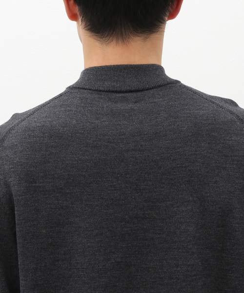 EDIFICE（エディフィス）の「《再入荷》ウール/シルク/カシミア MIX クリスタル モックネックニット（ニット/セーター・メンズ・パープル/チャコールグレー/ブラック/アイボリー・SMALL/MEDIUM/LARGE）」の9枚目の写真