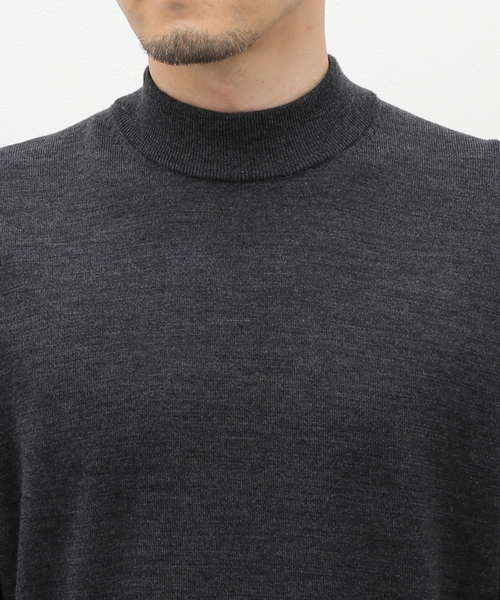 EDIFICE（エディフィス）の「《再入荷》ウール/シルク/カシミア MIX クリスタル モックネックニット（ニット/セーター・メンズ・パープル/チャコールグレー/ブラック/アイボリー・SMALL/MEDIUM/LARGE）」の10枚目の写真