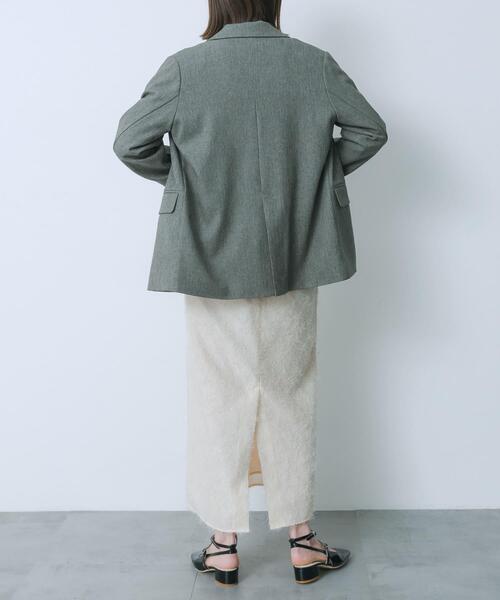 HEYUMM（ヘユム）の「ジャガードフリンジスカート（スカート・レディース・アイボリー/ブラック/ラベンダー・MEDIUM/SMALL）」の9枚目の写真