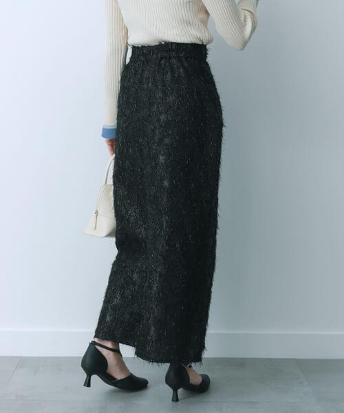 HEYUMM（ヘユム）の「ジャガードフリンジスカート（スカート・レディース・アイボリー/ブラック/ラベンダー・MEDIUM/SMALL）」の16枚目の写真