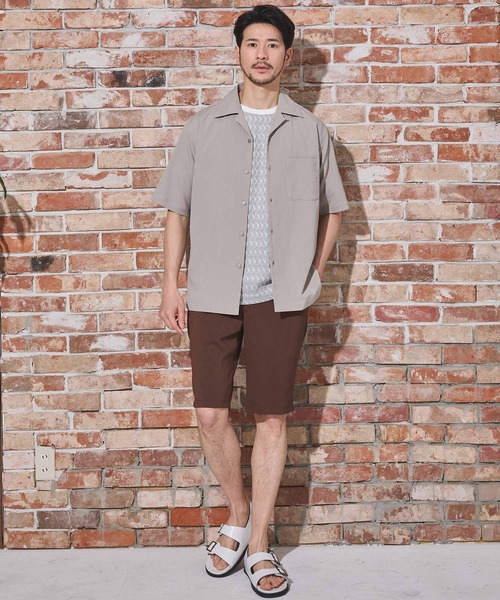 UNION STATION（ユニオンステーション）の「楊柳カチオン半袖開襟シャツ（シャツ/ブラウス・メンズ・ブラウン/グリーン/ベージュ/ブラック・M/L/LL）」の17枚目の写真