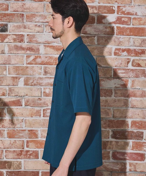 UNION STATION（ユニオンステーション）の「楊柳カチオン半袖開襟シャツ（シャツ/ブラウス・メンズ・ブラウン/グリーン/ベージュ/ブラック・M/L/LL）」の12枚目の写真