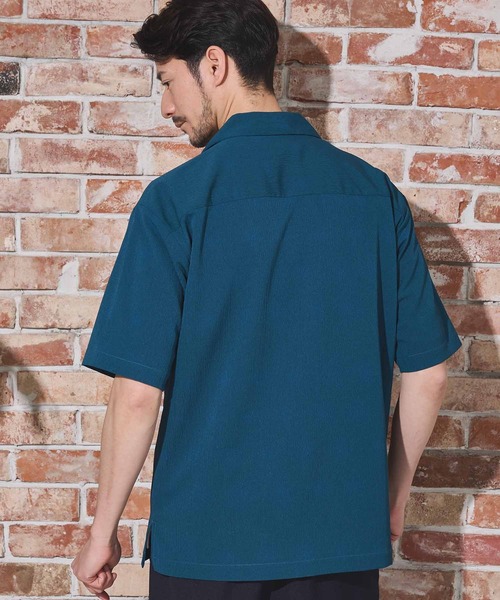 UNION STATION（ユニオンステーション）の「楊柳カチオン半袖開襟シャツ（シャツ/ブラウス・メンズ・ブラウン/グリーン/ベージュ/ブラック・M/L/LL）」の13枚目の写真