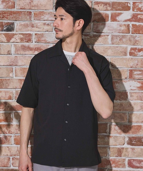 UNION STATION（ユニオンステーション）の「楊柳カチオン半袖開襟シャツ（シャツ/ブラウス・メンズ・ブラウン/グリーン/ベージュ/ブラック・M/L/LL）」の20枚目の写真