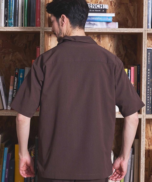 UNION STATION（ユニオンステーション）の「楊柳カチオン半袖開襟シャツ（シャツ/ブラウス・メンズ・ブラウン/グリーン/ベージュ/ブラック・M/L/LL）」の8枚目の写真