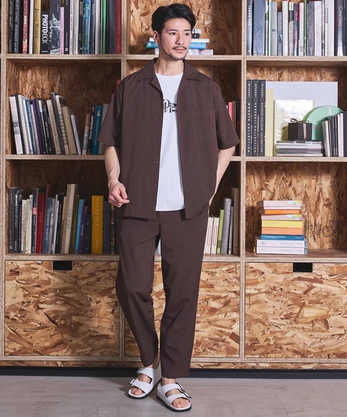 UNION STATION（ユニオンステーション）の「楊柳カチオン半袖開襟シャツ（シャツ/ブラウス・メンズ・ブラウン/グリーン/ベージュ/ブラック・M/L/LL）」の10枚目の写真