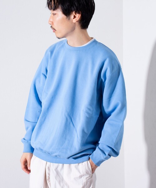 GLOSTER(グロスター)の「【限定展開】【GLOSTER/グロスター】ベーシック クルーネックスウェット プルオーバー 裏パイル(スウェット・メンズ・アッシュグレー/ブラック/サックスブルー/アイボリー・S/M/L)」の7枚目の写真