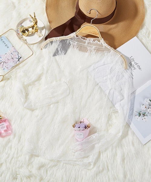 SETUP7（セットアップセブン）の「【SETUP7】キャンディースリーブレースインナー KNF059（Tシャツ/カットソー・レディース・ブラック/ホワイト/ベージュ・FREE）」の16枚目の写真