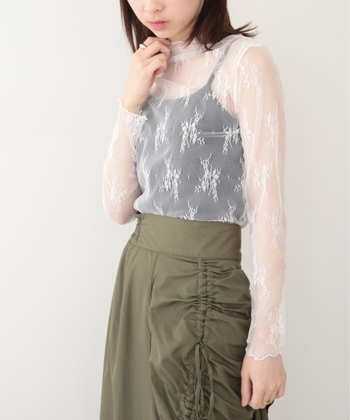 SETUP7（セットアップセブン）の「【SETUP7】キャンディースリーブレースインナー KNF059（Tシャツ/カットソー・レディース・ブラック/ホワイト/ベージュ・FREE）」の19枚目の写真