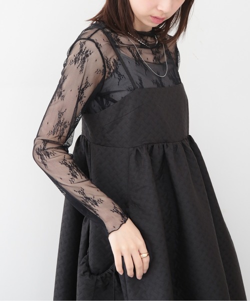 SETUP7（セットアップセブン）の「【SETUP7】キャンディースリーブレースインナー KNF059（Tシャツ/カットソー・レディース・ブラック/ホワイト/ベージュ・FREE）」の11枚目の写真