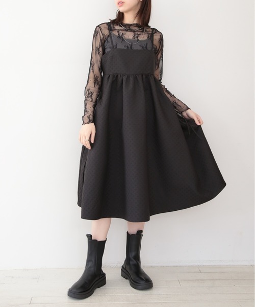 SETUP7（セットアップセブン）の「【SETUP7】キャンディースリーブレースインナー KNF059（Tシャツ/カットソー・レディース・ブラック/ホワイト/ベージュ・FREE）」の5枚目の写真