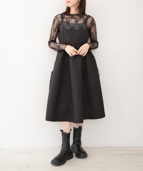 SETUP7（セットアップセブン）の「【SETUP7】キャンディースリーブレースインナー KNF059（Tシャツ/カットソー・レディース・ブラック/ホワイト/ベージュ・FREE）」の6枚目の写真