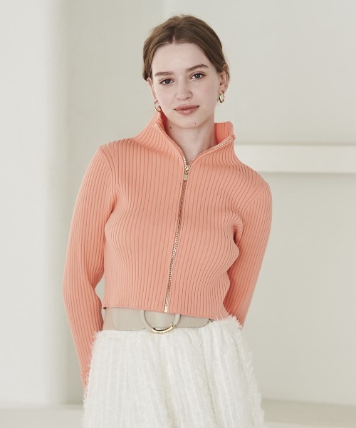 【セール】リブジッパーカーディガン（カーディガン/ボレロ）｜And Couture（アンドクチュール）