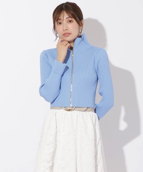 【セール】リブジッパーカーディガン（カーディガン/ボレロ）｜And Couture（アンドクチュール）