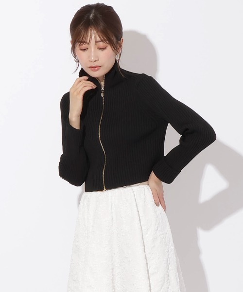【セール】リブジッパーカーディガン（カーディガン/ボレロ）｜And Couture（アンドクチュール）