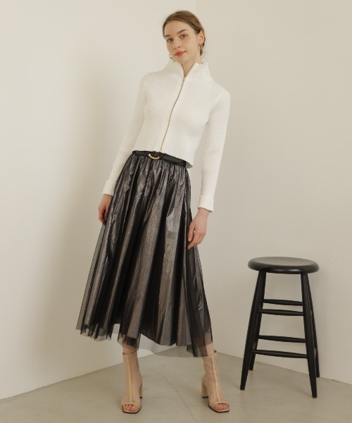 【セール】リブジッパーカーディガン（カーディガン/ボレロ）｜And Couture（アンドクチュール）