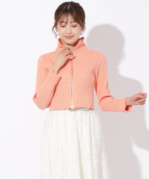 【セール】リブジッパーカーディガン（カーディガン/ボレロ）｜And Couture（アンドクチュール）