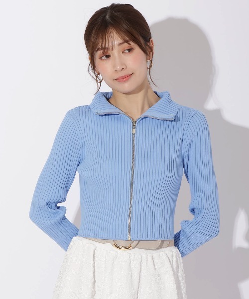 【セール】リブジッパーカーディガン（カーディガン/ボレロ）｜And Couture（アンドクチュール）