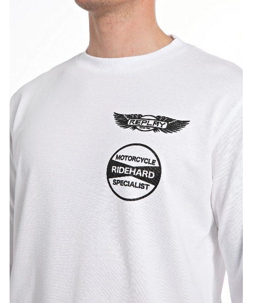 【セール】オープンエンドジャージーモーターサイクルロングTシャツ（Tシャツ/カットソー）｜REPLAY（リプレイ）