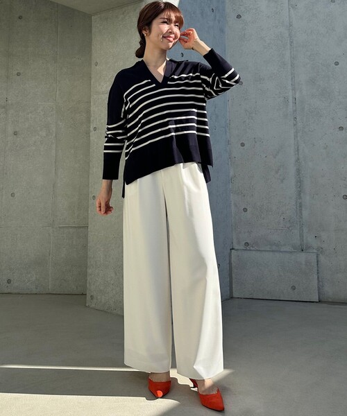 UNFILO(アンフィーロ)の「イージーチノ ワイドパンツ(その他パンツ・レディース・ネイビー系/ホワイト系/ベージュ系・X-SMALL/SMALL/MEDIUM/LARGE)」の8枚目の写真