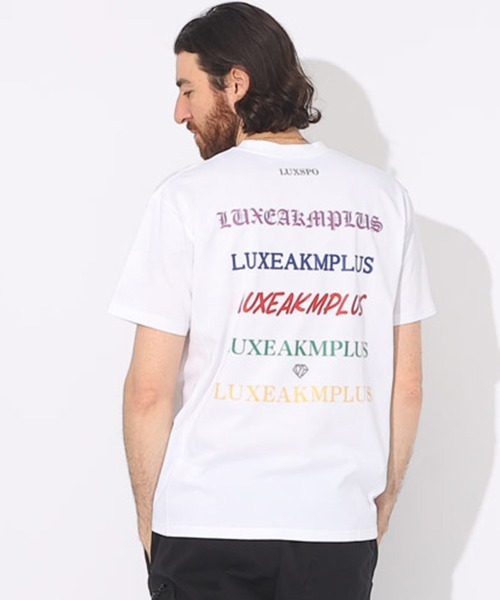 【セール】【当店独占販売】 LUXEAKMPLUS (リュクスエイケイエムプラス) バリエーションロゴ クルーネック 半袖 Ｔシャツ LALAT24016SZ ブランド メンズ 男性 トップス（Tシャツ/カットソー）｜LUXEAKMPLUS（リュクスエイケイエムプラス）