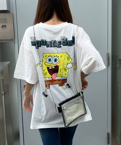 GLAMOROUS JANE(グラマラスジェーン)の「スポンジボブプリントオーバーサイズTシャツ(Tシャツ/カットソー・レディース・オフホワイト/チャコールグレー/ブラック・FREE)」の5枚目の写真
