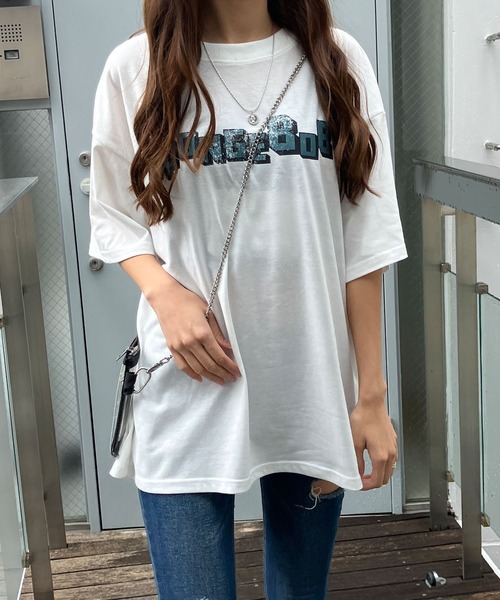 GLAMOROUS JANE(グラマラスジェーン)の「スポンジボブプリントオーバーサイズTシャツ(Tシャツ/カットソー・レディース・オフホワイト/チャコールグレー/ブラック・FREE)」の10枚目の写真