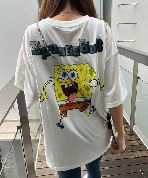 GLAMOROUS JANE(グラマラスジェーン)の「スポンジボブプリントオーバーサイズTシャツ(Tシャツ/カットソー・レディース・オフホワイト/チャコールグレー/ブラック・FREE)」の11枚目の写真