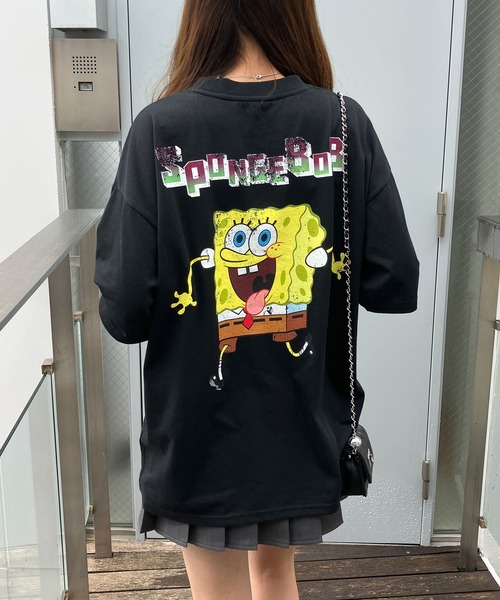 GLAMOROUS JANE(グラマラスジェーン)の「スポンジボブプリントオーバーサイズTシャツ(Tシャツ/カットソー・レディース・オフホワイト/チャコールグレー/ブラック・FREE)」の13枚目の写真