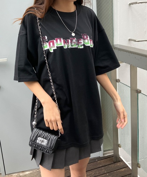 GLAMOROUS JANE(グラマラスジェーン)の「スポンジボブプリントオーバーサイズTシャツ(Tシャツ/カットソー・レディース・オフホワイト/チャコールグレー/ブラック・FREE)」の19枚目の写真