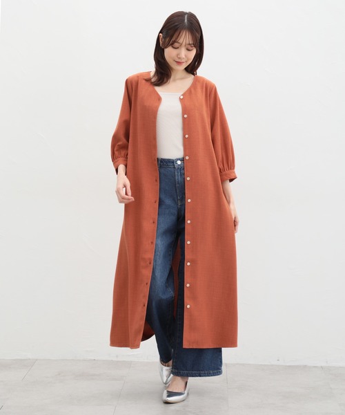 Honeys(ハニーズ)の「6分袖Vネックワンピース(ワンピース・レディース・ブルー/ネイビー/オレンジ/ベージュ・S/M/L/LL/3L)」の12枚目の写真