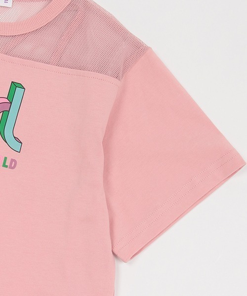 X-girl Stages（エックスガールステージス）の「メッシュ切替カラフルロゴワンピース（Tシャツ/カットソー・キッズ・ブラック/ピンク/ラベンダー・140cm/130cm/90cm/120cm/110cm/100cm）」の10枚目の写真