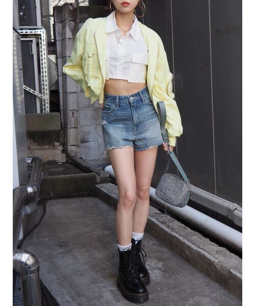 EVRIS（エヴリス）の「ポケットショートシャツ（シャツ/ブラウス・レディース・その他1/ホワイト/ブルー・FREE）」の8枚目の写真