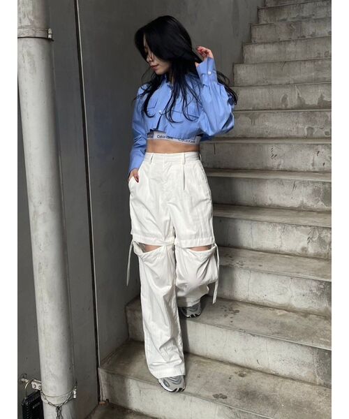 EVRIS（エヴリス）の「ポケットショートシャツ（シャツ/ブラウス・レディース・その他1/ホワイト/ブルー・FREE）」の11枚目の写真