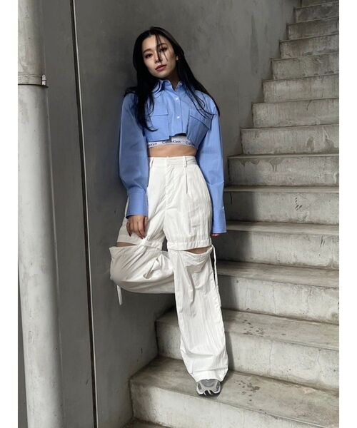 EVRIS（エヴリス）の「ポケットショートシャツ（シャツ/ブラウス・レディース・その他1/ホワイト/ブルー・FREE）」の13枚目の写真