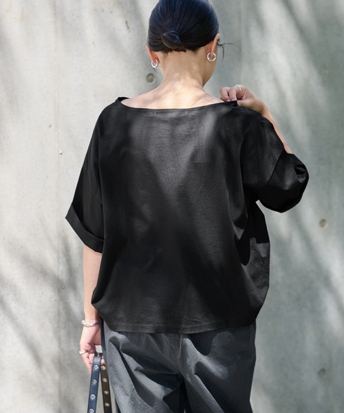 フレームワーク　ボートネックSWEATプルオーバー FRAMeWORK（フレームワーク）の「コットンリヨセルボートネック