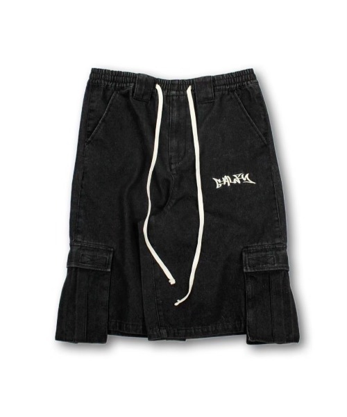 GALFY（ガルフィー）の「ストリートファッション GALFY ガルフィー ダーティーカーゴショーツ カーゴパンツ ハーフパンツ デニムハーフパンツ デニムパンツ ワイドデニム 半パン 半ズボン オーバーサイズ ストリートブランド（デニムパンツ・メンズ・ブルー/ブラック/ブラウン・L）」の7枚目の写真