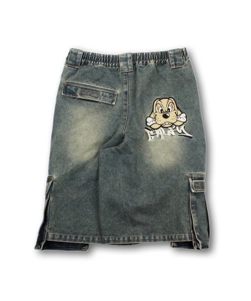 GALFY（ガルフィー）の「ストリートファッション GALFY ガルフィー ダーティーカーゴショーツ カーゴパンツ ハーフパンツ デニムハーフパンツ デニムパンツ ワイドデニム 半パン 半ズボン オーバーサイズ ストリートブランド（デニムパンツ・メンズ・ブルー/ブラック/ブラウン・L）」の20枚目の写真