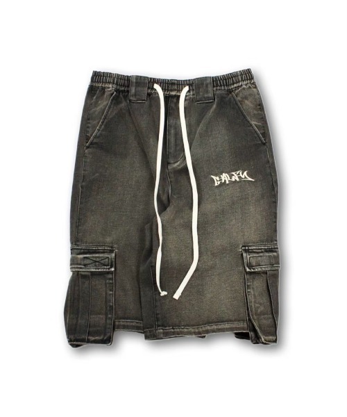 GALFY（ガルフィー）の「ストリートファッション GALFY ガルフィー ダーティーカーゴショーツ カーゴパンツ ハーフパンツ デニムハーフパンツ デニムパンツ ワイドデニム 半パン 半ズボン オーバーサイズ ストリートブランド（デニムパンツ・メンズ・ブルー/ブラック/ブラウン・L）」の12枚目の写真