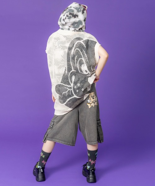 GALFY（ガルフィー）の「ストリートファッション GALFY ガルフィー ダーティーカーゴショーツ カーゴパンツ ハーフパンツ デニムハーフパンツ デニムパンツ ワイドデニム 半パン 半ズボン オーバーサイズ ストリートブランド（デニムパンツ・メンズ・ブルー/ブラック/ブラウン・L）」の11枚目の写真