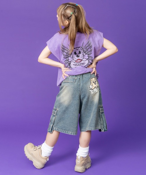 GALFY（ガルフィー）の「ストリートファッション GALFY ガルフィー ダーティーカーゴショーツ カーゴパンツ ハーフパンツ デニムハーフパンツ デニムパンツ ワイドデニム 半パン 半ズボン オーバーサイズ ストリートブランド（デニムパンツ・メンズ・ブルー/ブラック/ブラウン・L）」の18枚目の写真