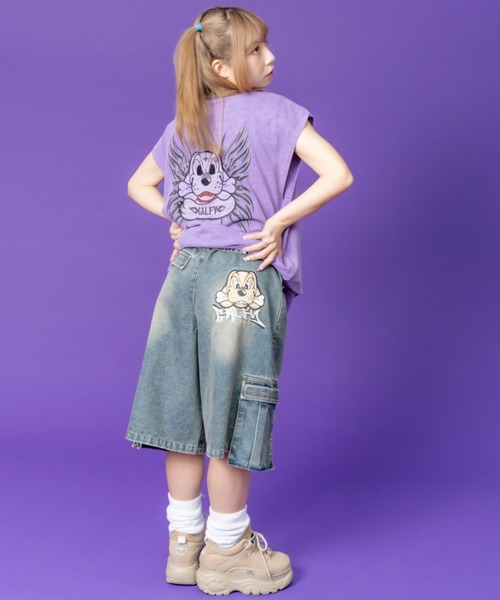 GALFY（ガルフィー）の「ストリートファッション GALFY ガルフィー ダーティーカーゴショーツ カーゴパンツ ハーフパンツ デニムハーフパンツ デニムパンツ ワイドデニム 半パン 半ズボン オーバーサイズ ストリートブランド（デニムパンツ・メンズ・ブルー/ブラック/ブラウン・L）」の17枚目の写真