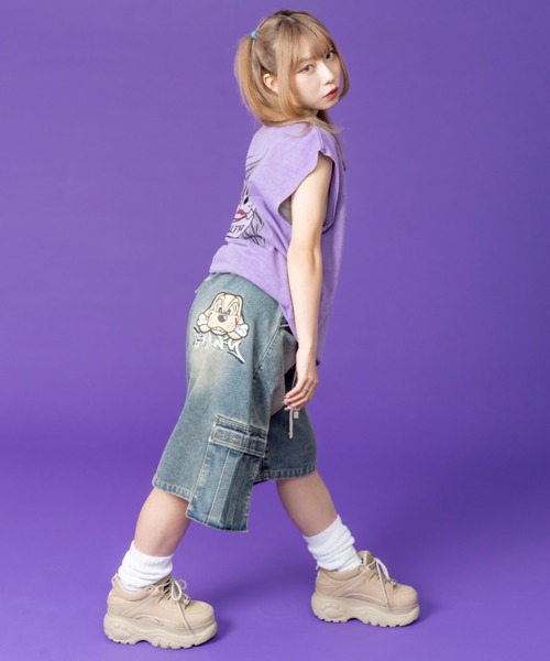 GALFY（ガルフィー）の「ストリートファッション GALFY ガルフィー ダーティーカーゴショーツ カーゴパンツ ハーフパンツ デニムハーフパンツ デニムパンツ ワイドデニム 半パン 半ズボン オーバーサイズ ストリートブランド（デニムパンツ・メンズ・ブルー/ブラック/ブラウン・L）」の16枚目の写真