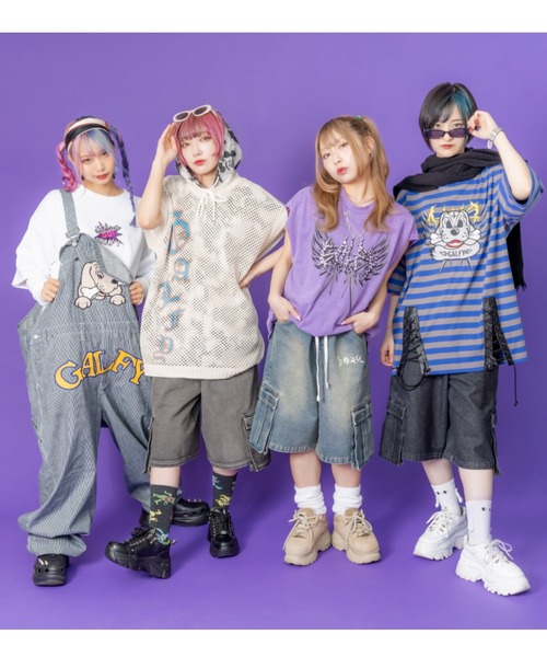 GALFY（ガルフィー）の「ストリートファッション GALFY ガルフィー ダーティーカーゴショーツ カーゴパンツ ハーフパンツ デニムハーフパンツ デニムパンツ ワイドデニム 半パン 半ズボン オーバーサイズ ストリートブランド（デニムパンツ・メンズ・ブルー/ブラック/ブラウン・L）」の21枚目の写真