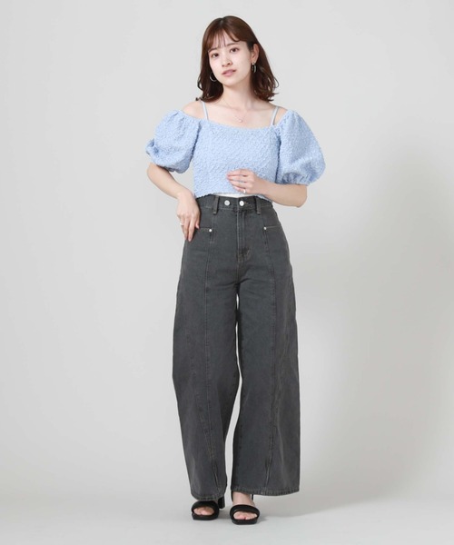 archives（アルシーヴ）の「２ｗａｙふくれＪＱオフショルＴＯＰＳ（Tシャツ/カットソー・レディース・アイボリー/ブラック/ブルー・MEDIUM）」の22枚目の写真