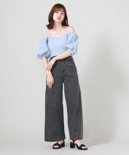 archives（アルシーヴ）の「２ｗａｙふくれＪＱオフショルＴＯＰＳ（Tシャツ/カットソー・レディース・アイボリー/ブラック/ブルー・MEDIUM）」の20枚目の写真