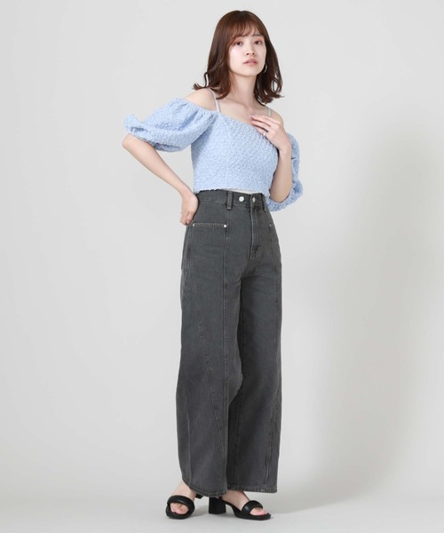 archives（アルシーヴ）の「２ｗａｙふくれＪＱオフショルＴＯＰＳ（Tシャツ/カットソー・レディース・アイボリー/ブラック/ブルー・MEDIUM）」の21枚目の写真