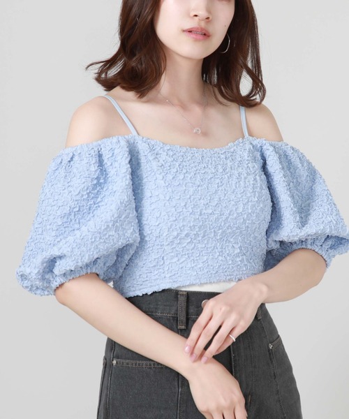 archives（アルシーヴ）の「２ｗａｙふくれＪＱオフショルＴＯＰＳ（Tシャツ/カットソー・レディース・アイボリー/ブラック/ブルー・MEDIUM）」の14枚目の写真