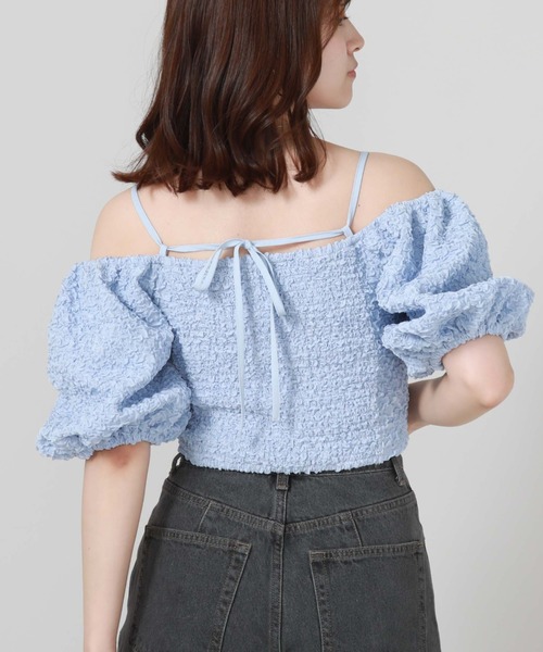 archives（アルシーヴ）の「２ｗａｙふくれＪＱオフショルＴＯＰＳ（Tシャツ/カットソー・レディース・アイボリー/ブラック/ブルー・MEDIUM）」の16枚目の写真